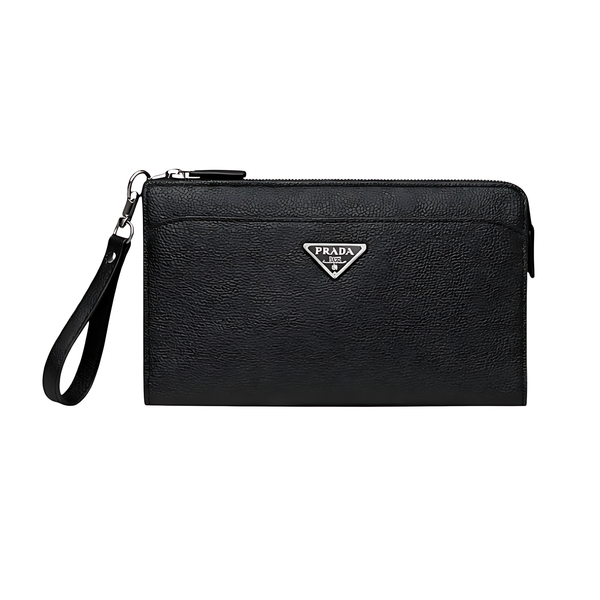 Prada Pouch | Logo Black Leather